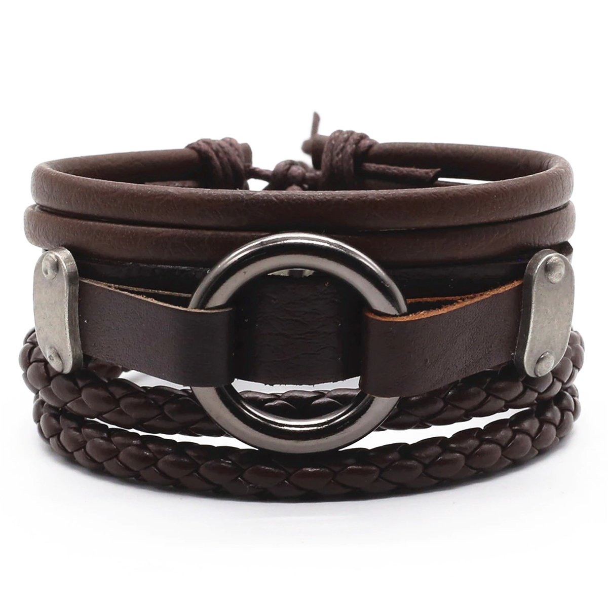 Rond Gevlochten Leren Armbanden - Sieraad met een Boodschap
