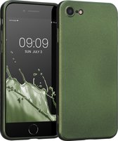 kwmobile telefoonhoesje geschikt voor Apple iPhone SE (2022) / iPhone SE (2020) / iPhone 8 / iPhone 7 - Flexible case voor smartphone van TPU - In metallic dennengroen