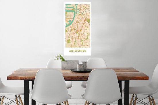 Affiche Anvers - Carte - Plan de la ville - Anvers - Carte - 40x80 cm