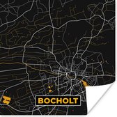 Poster Duitsland – Black and Gold – Bocholt – Stadskaart – Kaart – Plattegrond - 30x30 cm