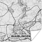 Poster Kaart - Waiblingen - Duitsland - Stadskaart - Plattegrond - 75x75 cm