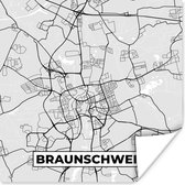 Poster Duitsland - Stadskaart - Plattegrond - Braunschweig - Kaart - 50x50 cm