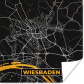 Poster Wiesbaden - Duitsland - Kaart - Goud - Plattegrond - Stadskaart - 75x75 cm