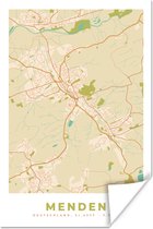 Affiche Menden - Carte - Vintage - Carte - Plan de la ville - 120x180 cm XXL