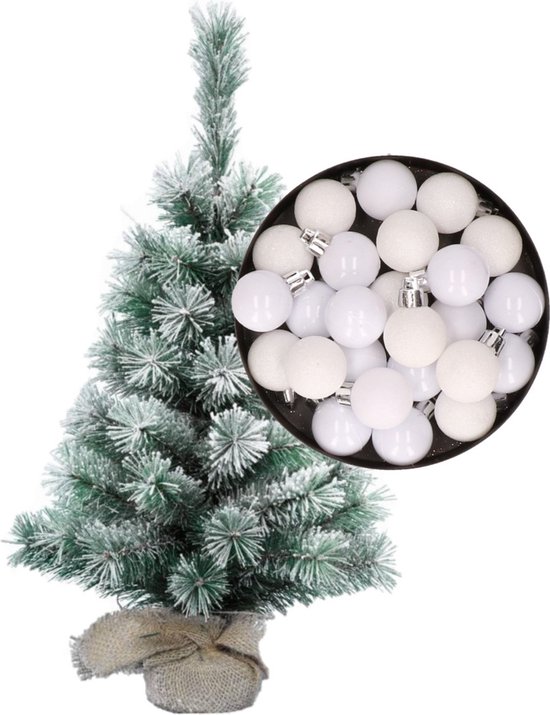 45 cm mini-kerstboom, witte kunstkerstboom, kleine kerstboom met verlichting, nepkerstboom voor thuis, school, winkelcentrum, decoratie