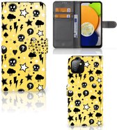 Etui portefeuille portefeuille avec porte-cartes Coque Samsung Galaxy A03 Punk Yellow