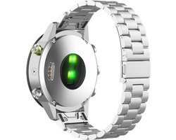Stalen bandje - RVS - geschikt voor Garmin Fenix 5S / 5S Plus / 6S / 6S Pro / 7S / 7S Pro / 8 (43 mm) / Approach S12 / S42 / S70 42 mm / Epix Pro (Gen 2) 42 mm / D2 Delta S / Descent Mk2S / Mk3(i) 42 mm - zilver