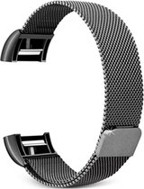 Milanees bandje - geschikt voor Fitbit Charge 2 - maat S/M - zwart