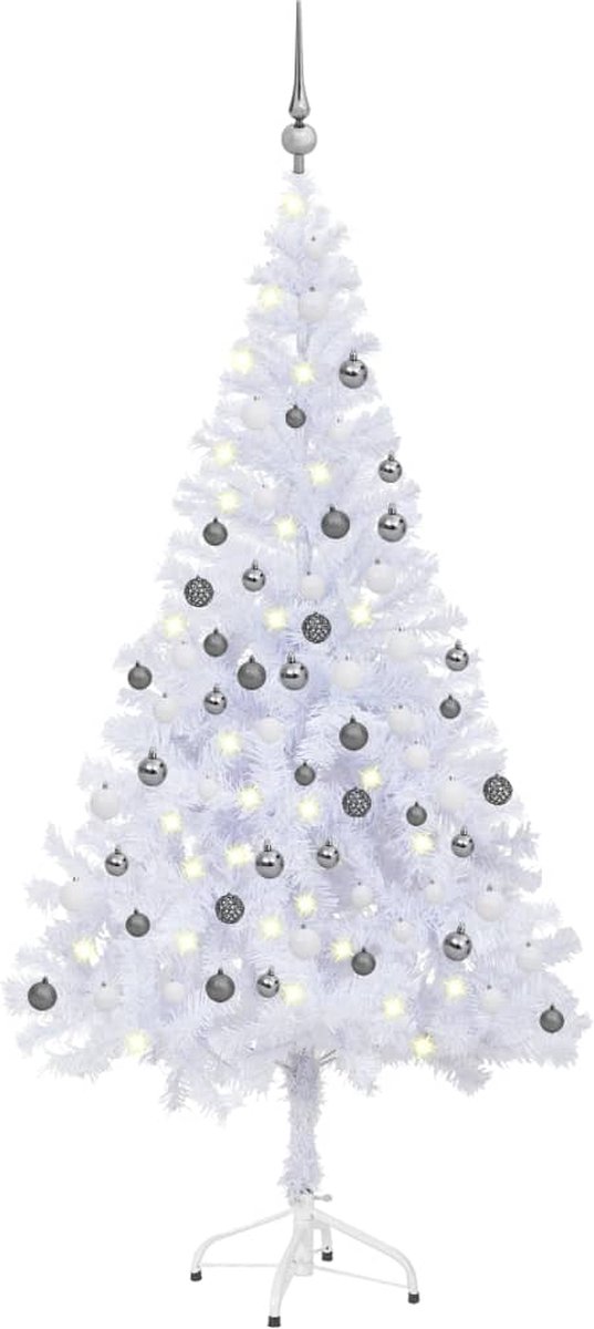 VidaLife Kunstkerstboom met LED's en kerstballen 620 takken 180 cm
