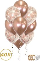 Rose Goud Ballonnen Confetti Verjaardag Versiering Abraham Helium Ballonnen Feest Versiering Sarah Huwelijk – 40 Stuks