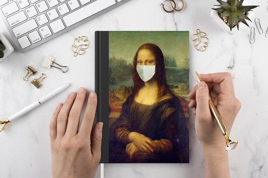 Carnet - Livre d'écriture - Mona Lisa - Leonardo da Vinci - Bouchon de bouche - Carnet - Format A5 - Bloc-notes