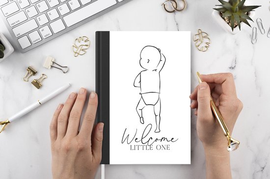 Carnet - Cahier d'écriture - Bébé - Bienvenue petit - Citations naissance - Proverbes - Carnet - Format A5 - Bloc-notes