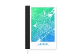 Notitieboek - Schrijfboek - Stadskaart - Leiden - Nederland - Blauw - Notitieboekje - A5 formaat - Schrijfblok - Plattegrond