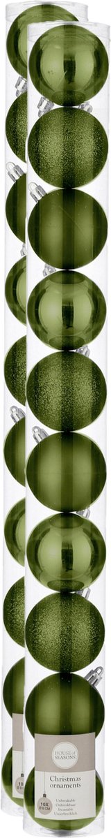 House of Seasons House of Season Kerstballen - 20x st - kunststof - donkergroen - 6 cm - kerstversiering