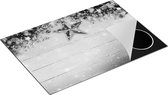 Chefcare Inductie Beschermer Kerst Achtergrond met Sneeuw op Tafel - Zwart Wit - 76x51,5 cm - Afdekplaat Inductie - Kookplaat Beschermer - Inductie Mat