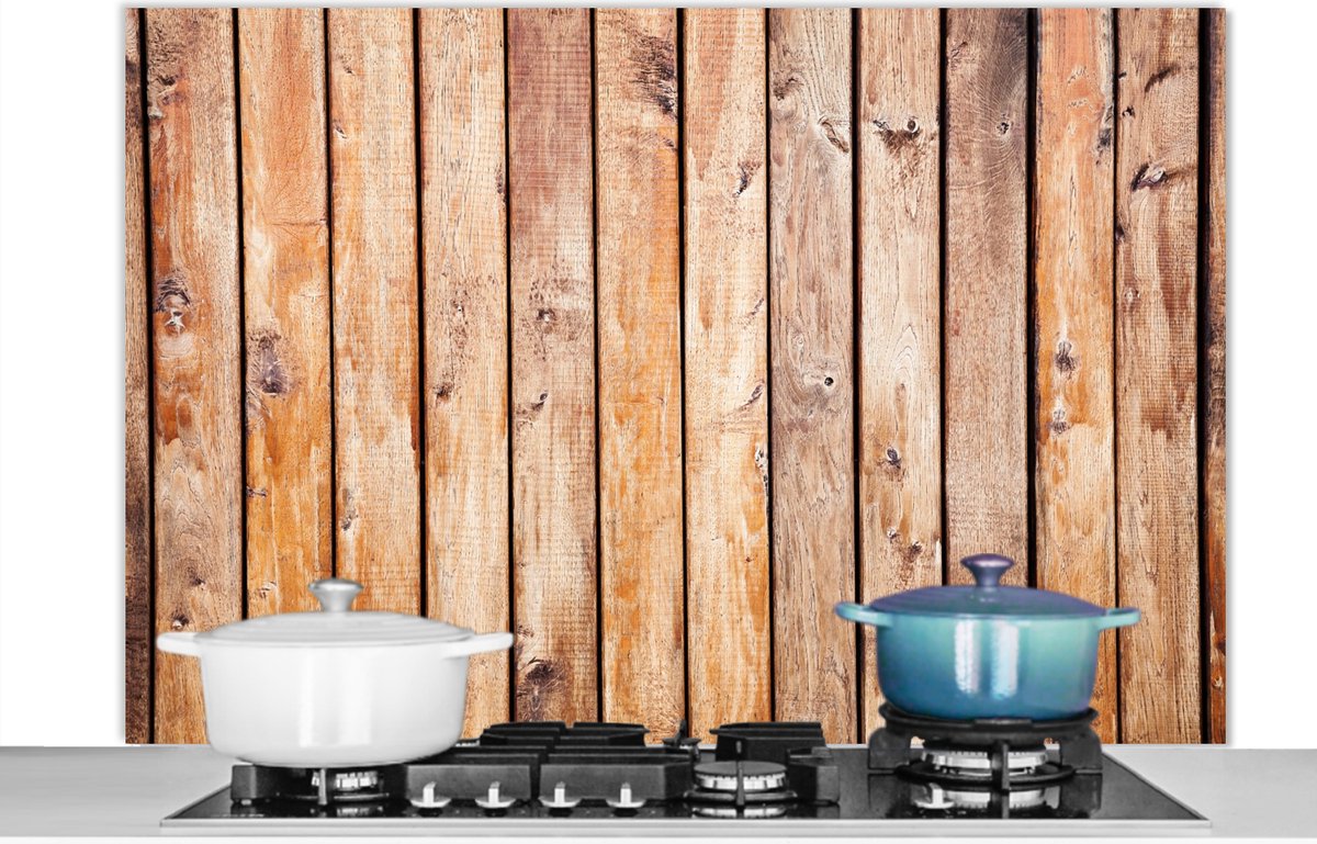 Spatscherm keuken - Wanddecoratie - OSB - Hout - Plank - Keuken - Spatwand - 120x80 cm