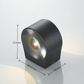 Lucande - LED wandlamp buiten - 2 lichts - drukgegoten aluminium, glas - H: 7.8 cm - donkergrijs (RAL 7024), transparant - Inclusief lichtbronnen