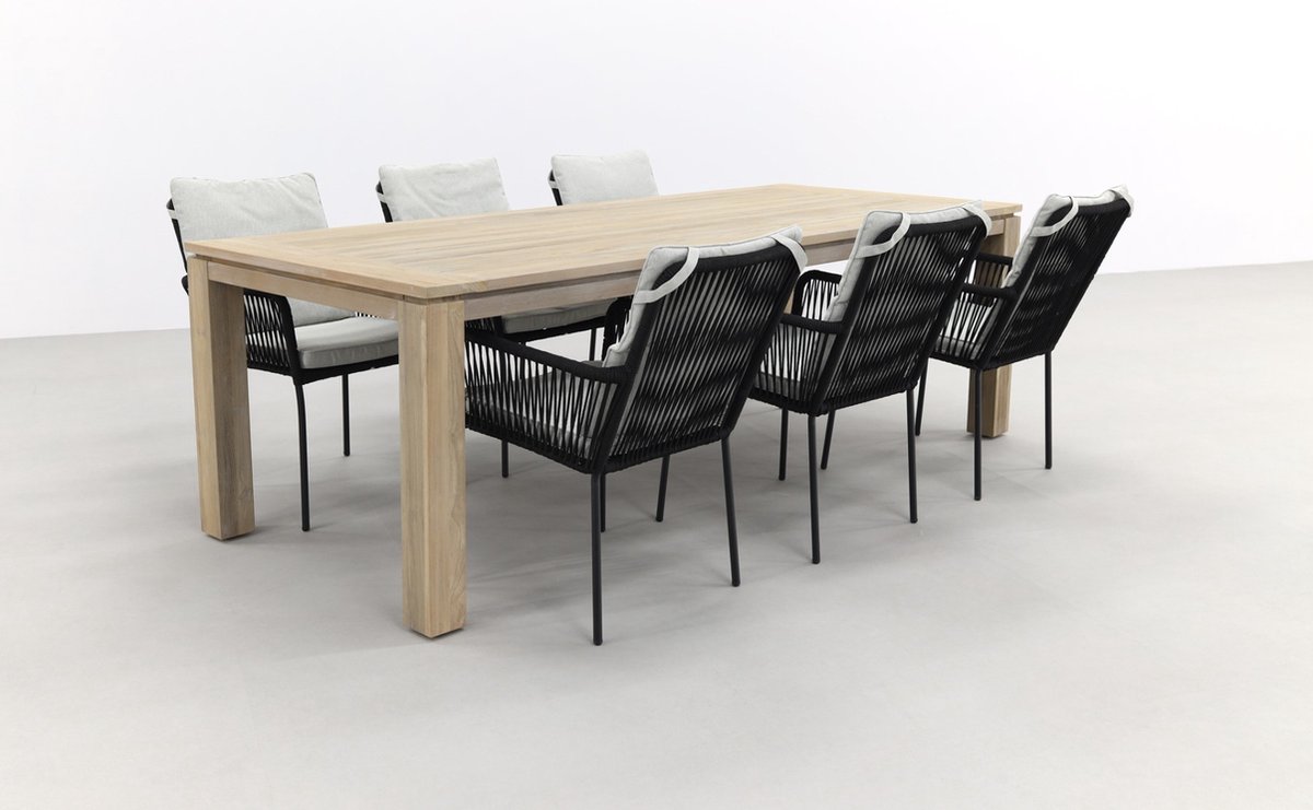 Teresa Black/Rome grey 240 cm. tuinset – 7-delig