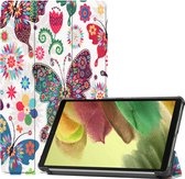 Hoes Geschikt voor Samsung Galaxy Tab S6 Lite Hoes Tri-fold Tablet Hoesje Case Met Screenprotector - Hoesje Geschikt voor Samsung Tab S6 Lite Hoesje Hardcover Bookcase - Vlinders