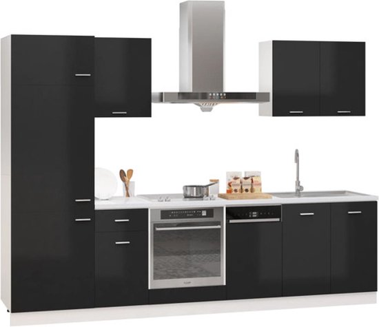 7-delige Keukenkastenset (zwart)
