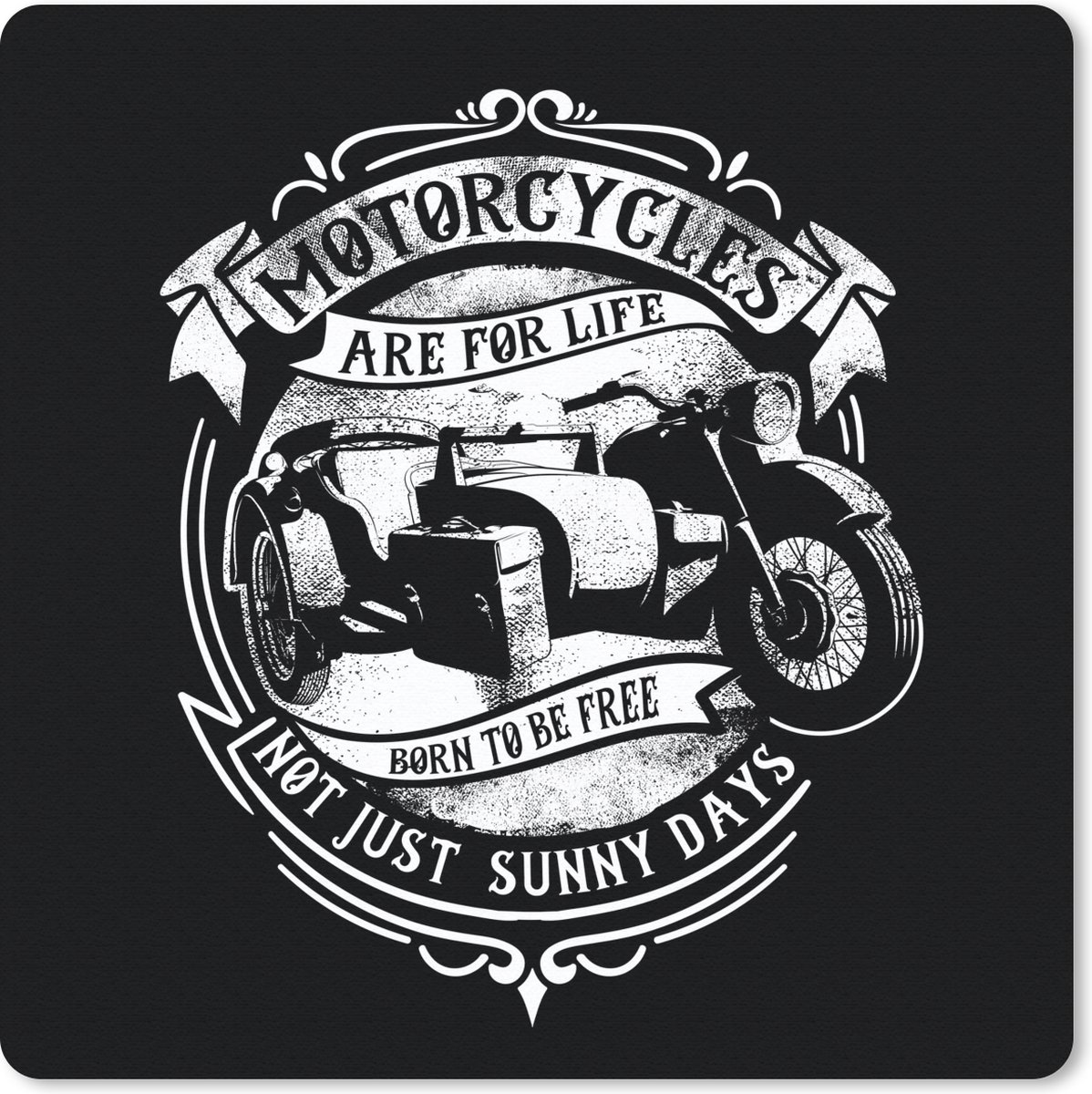 Muismat 30x30 cm - Mousepad Mancave - Motor - Retro - Quote - Muismatten