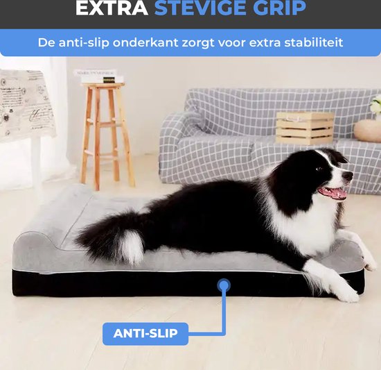 Rimlen® - Luxe Wasbaar Orthopedisch Hondenkussen - Hondenbed voor Ultiem Comfort - Maat XL: 127x91x25 - Rimlen®