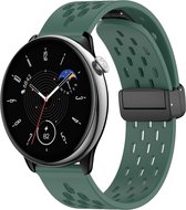 Bracelet en Siliconen - convient pour Samsung Galaxy Watch 6 (Classic) / Watch 5 (Pro) / Watch 4 (Classic) / Watch 3 41 mm / Active / Active 2 / Watch 42 mm - vert foncé