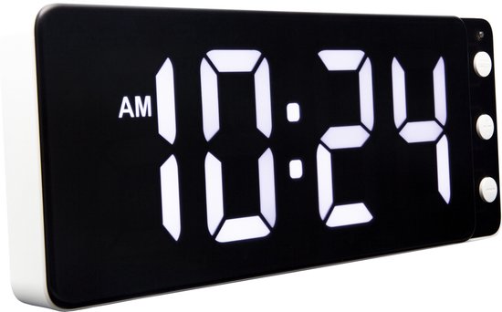 Horloge de table/murale 27,2x10,8x3cm - LED - Wit - ABS - NeXtime ' Klok Numérique Wit'