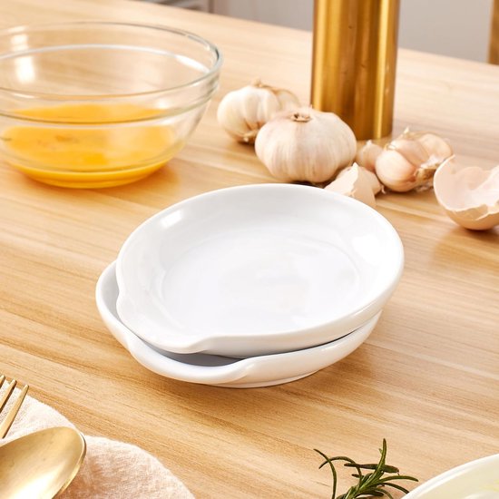 Swuut Lot De 2 Repose-cuillères En Céramique Pour Spatule, Pinces, Gadgets, Cuillère à Café, Support De Cuillère Pour Cuisinière, Comptoir De Cuisine (noir, S