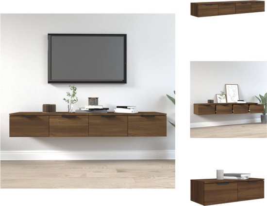 Wandkast 158x18x53 cm bewerkt hout gerookt eikenkleurig kopen