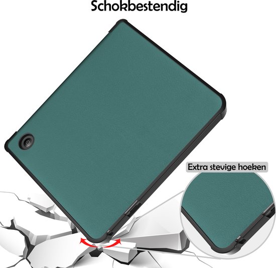 Hoesje Geschikt voor Kobo Sage Hoes Bescherm Hoesje Case Sleep Cover Trifold Met Screenprotector - Hoes Geschikt voor Kobo Sage Hoesje - Donkergroen van Hoesje  — afbeelding 3