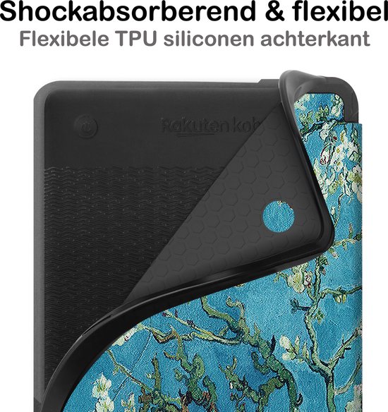 Hoesje Geschikt voor Kobo Clara 2E Hoesje Luxe Bescherm Case Met Screenprotector - Hoes Geschikt voor Kobo Clara 2E Hoes Book Cover - Bloesem van Hoesje  — afbeelding 3
