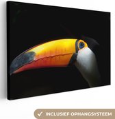 Géant Toucan sur une toile fond noir 2cm 60x40 cm - impression photo sur toile peinture Décoration murale salon / chambre à coucher) / Animaux sauvages Peintures Toile