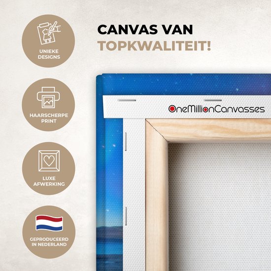 Aurores boréales au-dessus de la montagne Kirkjufell en Islande toile 2cm 90x60 cm - Tirage photo sur toile (Décoration murale salon / chambre) / Phénomènes naturels Peintures sur toile