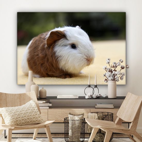 Peinture sur toile Jeune cochon d'Inde - 140x90 cm - Décoration murale