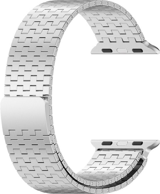 Bracelet en acier - convient pour Apple Watch Series 1/2/3/4/5/6/7/8/9/SE avec une taille de boîtier de 38 mm / 40 mm / 41 mm - argent