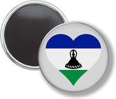 Button Met Magneet - Hart Vlag Lesotho - NIET VOOR KLEDING