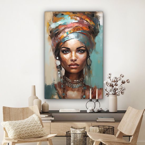 Tableau toile femme 90x140 cm - Décoration chambre adultes - Art moderne - Décoration murale toile toile abstraite - Toile murale cuisine - Photo sur toile - Tableau cuisine décoration maison - Décoration chambre abstraite - Hotel chic