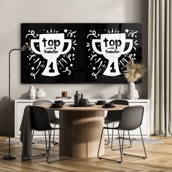 MuchoWow® Peinture sur Verre - Citations - Trainster - Haut - 160x80 cm - Peintures sur Verre Acrylique - Photo sur Glas