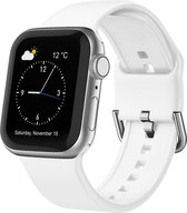 Bracelet en Siliconen - convient pour Apple Watch Series 1/2/3/4/5/6/7/8/9/SE/SE 2 avec une taille de boîtier de 38 mm / 40 mm / 41 mm - Wit