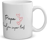 Akyol - papa ik vind jou super lief koffiemok - theemok - Vader - de liefste papa - vader cadeautjes - vaderdag - verjaardag - geschenk - kado - 350 ML inhoud