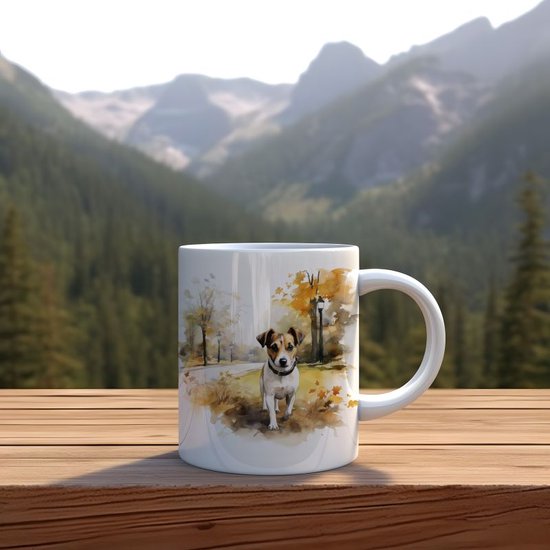Mok Jack Russel Beker cadeau voor haar of hem, kerst, verjaardag, honden liefhebber, zus, broer, vriendin, vriend, collega, moeder, vader, hond