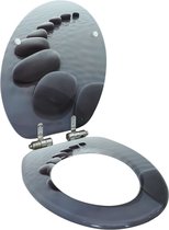 vidaXL - Toiletbril - met - soft-close - deksel - stenen - MDF
