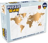Puzzel Wereldkaart - Goud - Marmerlook - Luxe - Design - Legpuzzel - Puzzel 1000 stukjes volwassenen