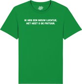 O de Frituur - Frituur Snack Outfit - Grappige Eten En Snoep Spreuken en Teksten Cadeau - Dames / Heren / Unisex Kleding - Unisex T-Shirt - Kelly Groen - Maat XL