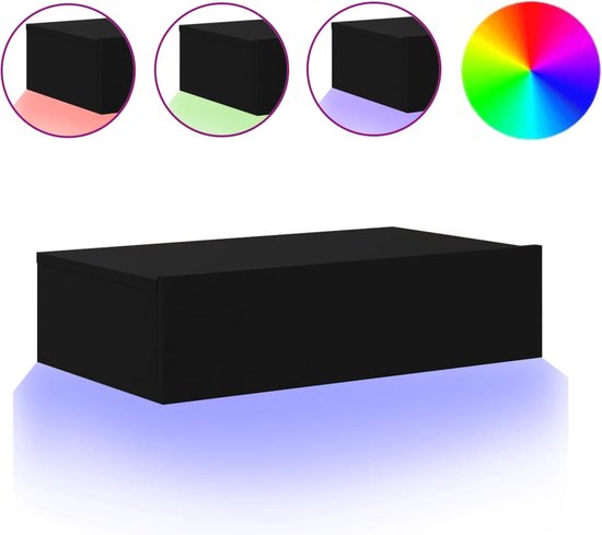 vidaXL - Tv-meubel - met - LED-verlichting - 60x35x15,5 - cm - zwart
