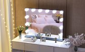 Hollywood spiegel: Luxe LED spiegel met licht regeling - zwart - 72x54cm - Premium Design
