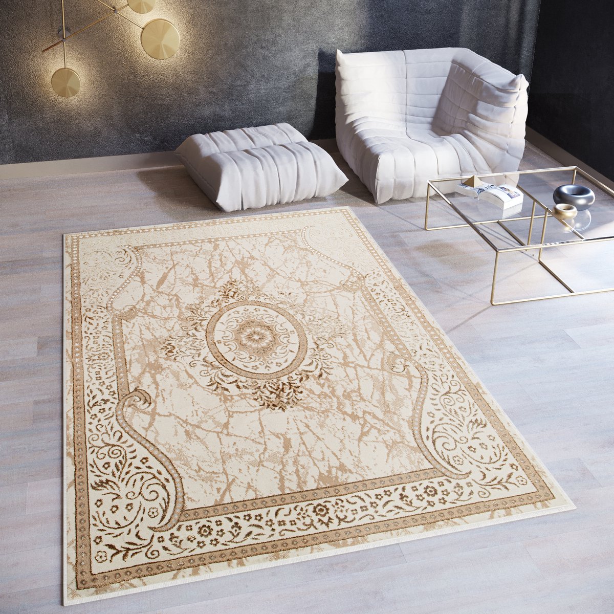 Tapiso Ares Vloerkleed Bruin Modern Laagpolig Woonkamer Oriental Tapijt Maat- 300x400