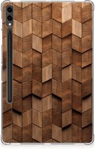 Silicone Tablet Hoes geschikt voor Samsung Galaxy Tab S9 Plus Wooden Cubes