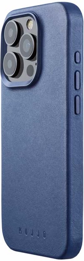 Mujjo - Full Leather Mag Case iPhone 15 Pro - blauw